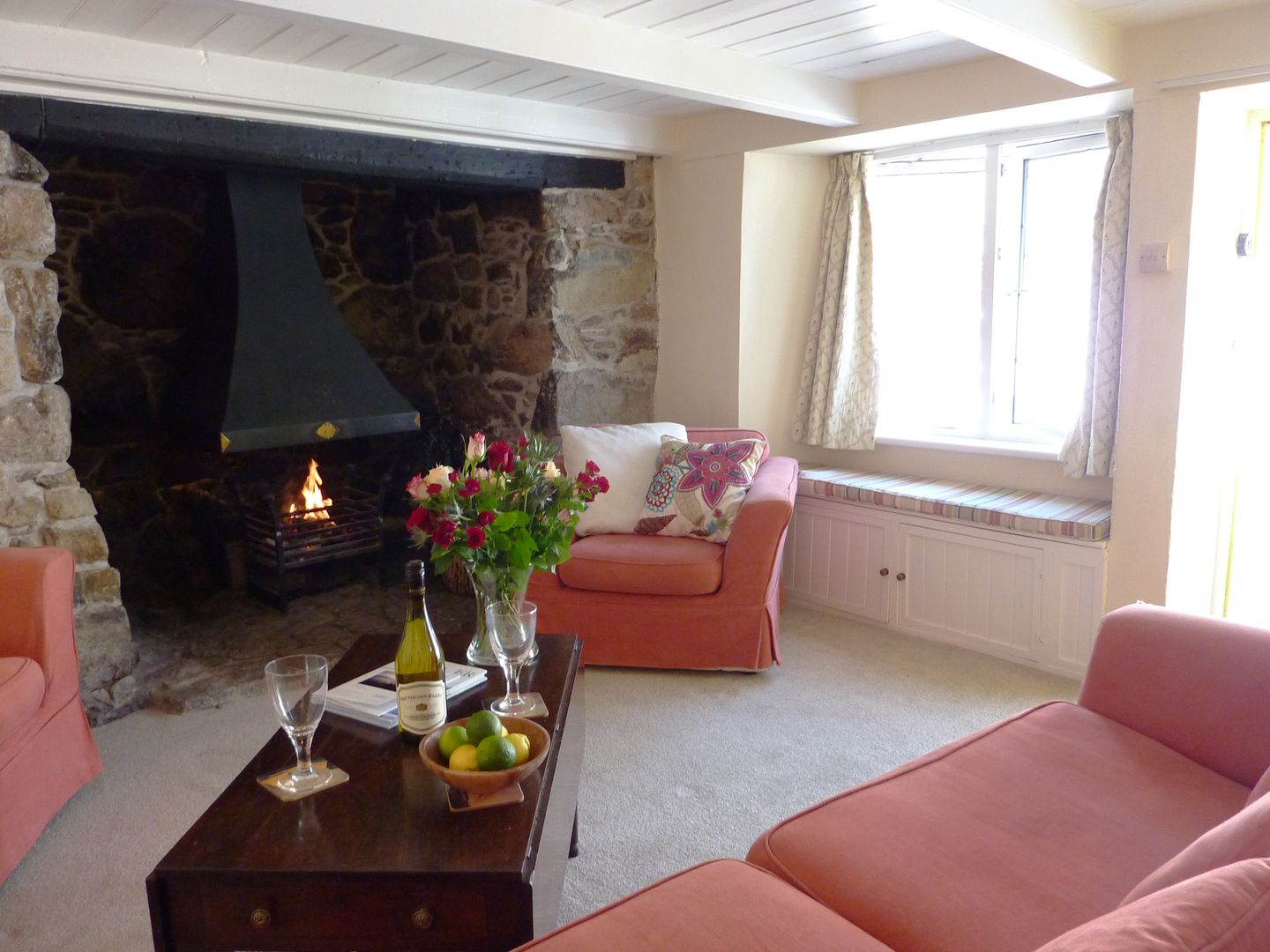 April Cottage Coverack Lounge With Open Fire