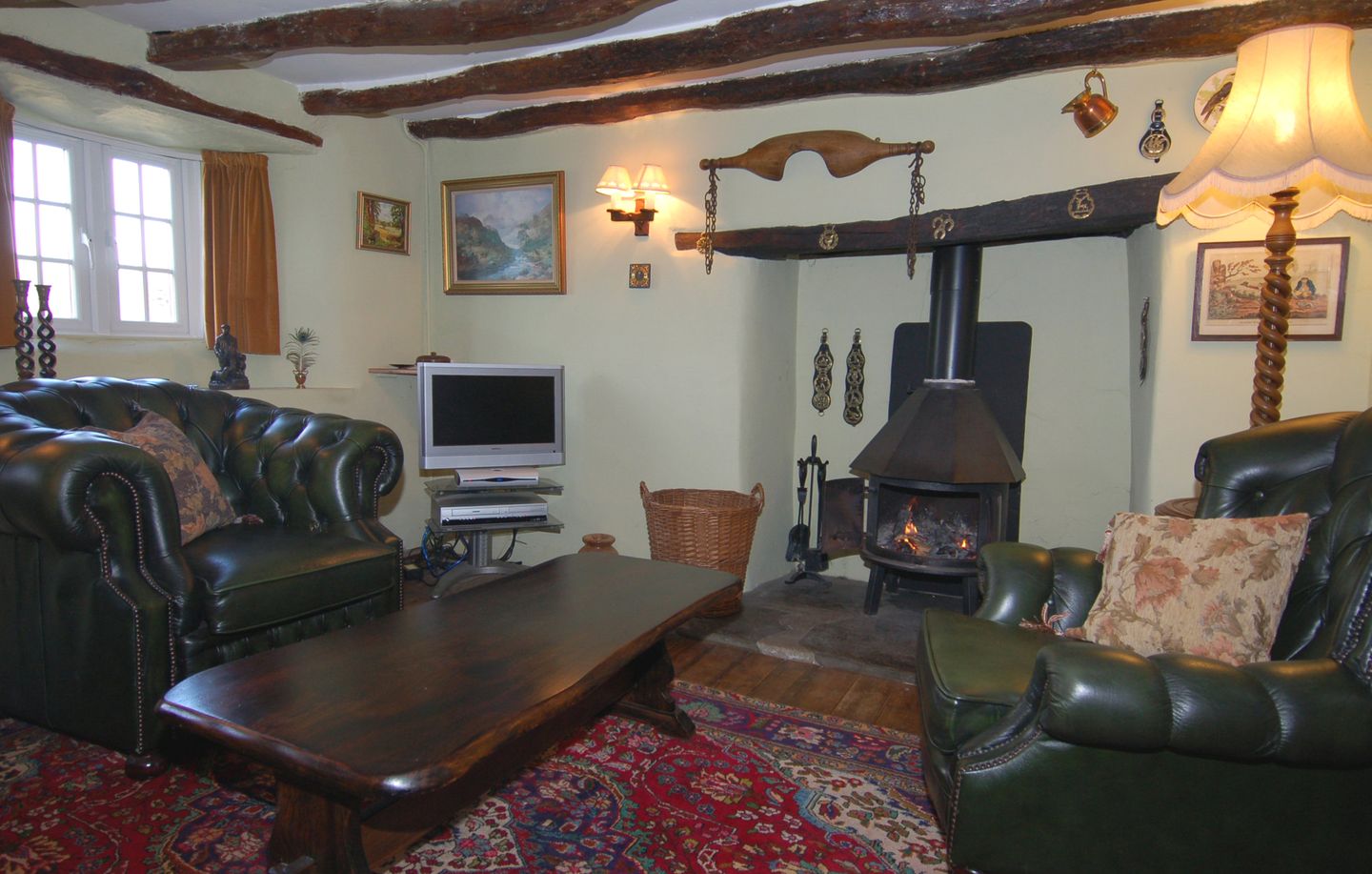 Briar Cottage Tregadillett Lounge With Fire