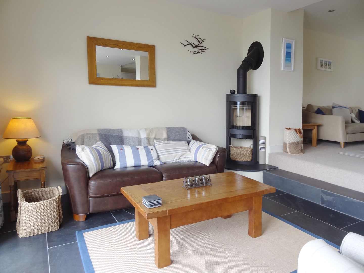 Castle View Port Isaac Sitting Room With Fire