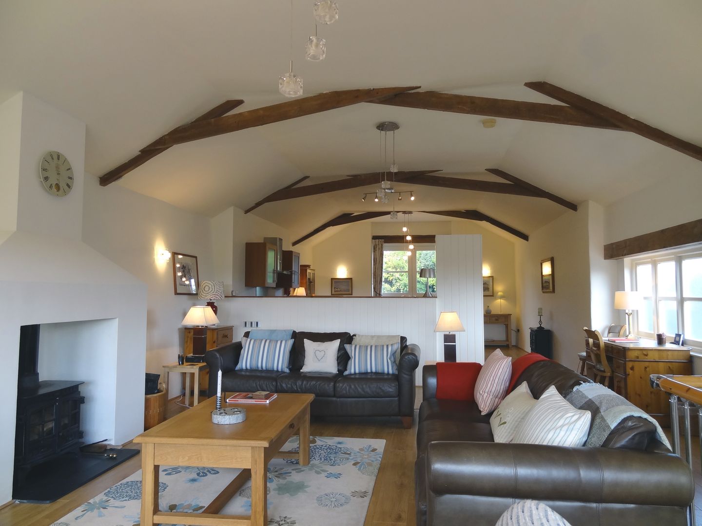 Crosscombe Barn Loddiswell Living Room To Kitchen