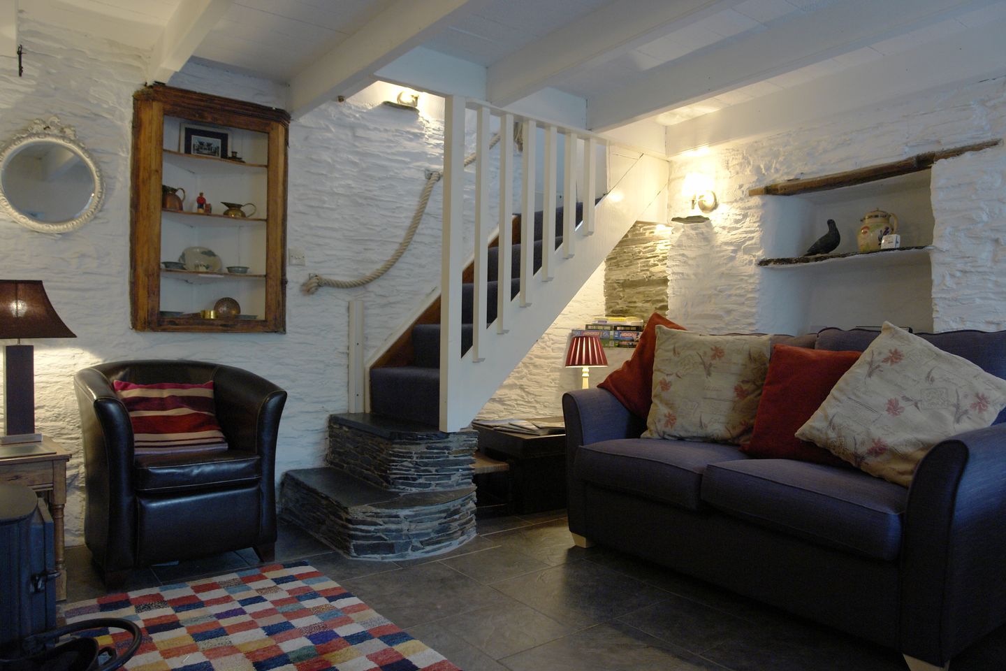Hill Cottage Boscastle Lounge Stairs